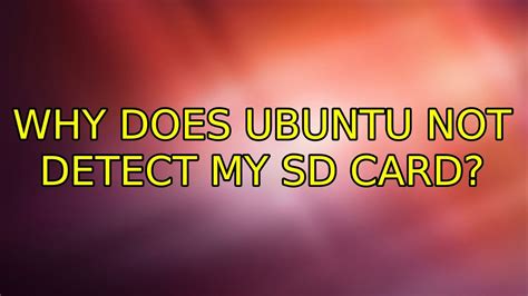 ubuntu sd card not detected